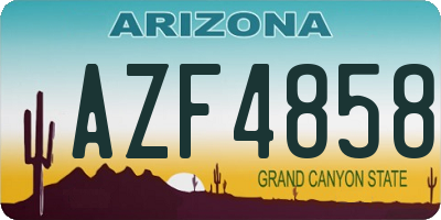 AZ license plate AZF4858