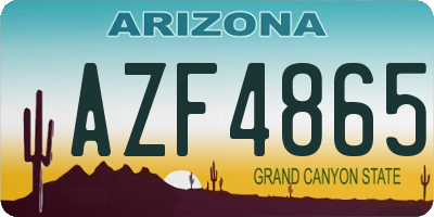 AZ license plate AZF4865