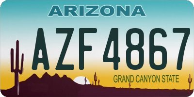 AZ license plate AZF4867