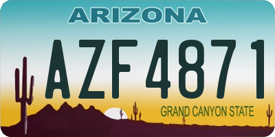 AZ license plate AZF4871