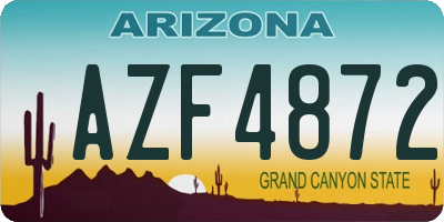 AZ license plate AZF4872