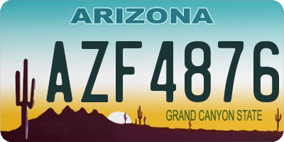 AZ license plate AZF4876