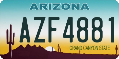 AZ license plate AZF4881