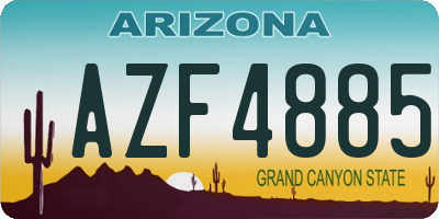 AZ license plate AZF4885
