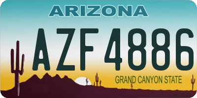 AZ license plate AZF4886
