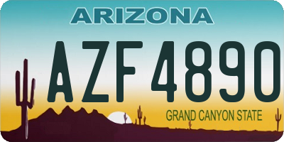 AZ license plate AZF4890