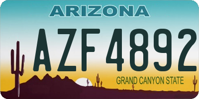 AZ license plate AZF4892