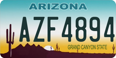 AZ license plate AZF4894