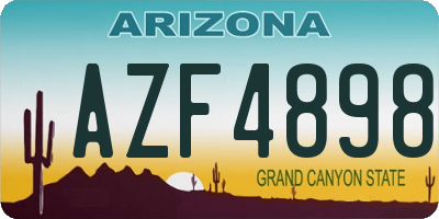 AZ license plate AZF4898