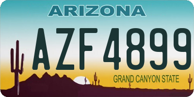 AZ license plate AZF4899