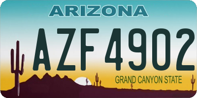 AZ license plate AZF4902