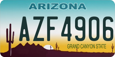 AZ license plate AZF4906