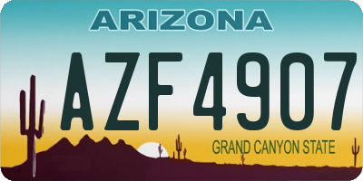 AZ license plate AZF4907