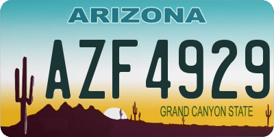 AZ license plate AZF4929