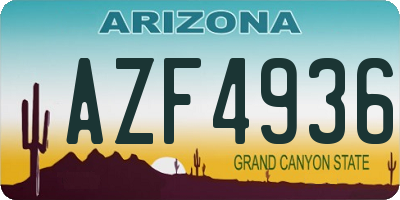 AZ license plate AZF4936