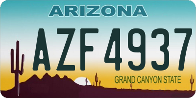AZ license plate AZF4937