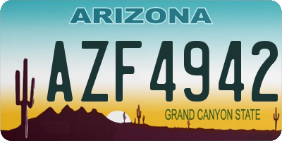 AZ license plate AZF4942