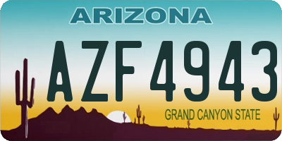 AZ license plate AZF4943