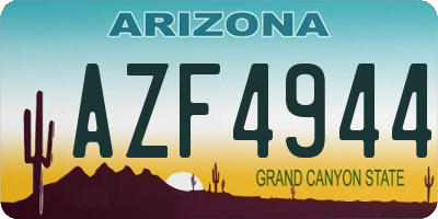 AZ license plate AZF4944