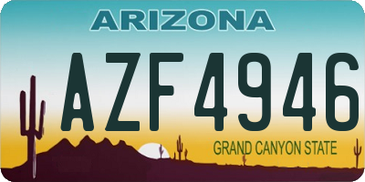 AZ license plate AZF4946