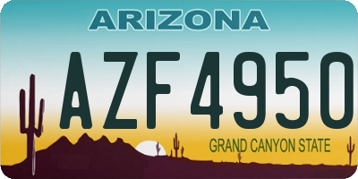AZ license plate AZF4950