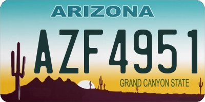 AZ license plate AZF4951