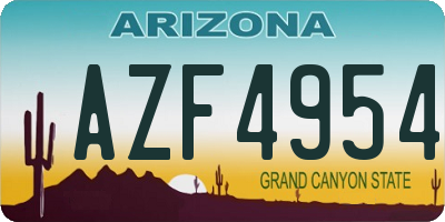 AZ license plate AZF4954