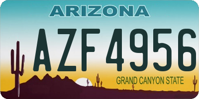 AZ license plate AZF4956