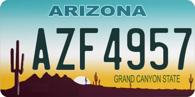 AZ license plate AZF4957