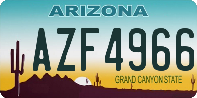 AZ license plate AZF4966
