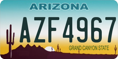 AZ license plate AZF4967