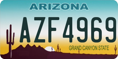 AZ license plate AZF4969