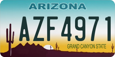 AZ license plate AZF4971