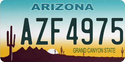 AZ license plate AZF4975