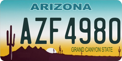 AZ license plate AZF4980