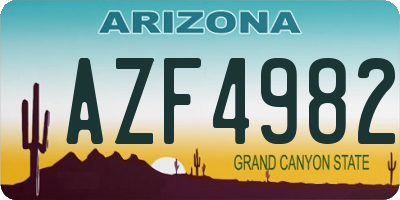 AZ license plate AZF4982