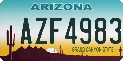 AZ license plate AZF4983