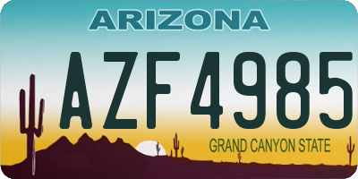 AZ license plate AZF4985
