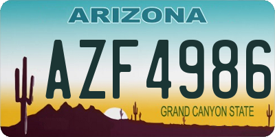 AZ license plate AZF4986