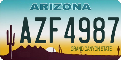 AZ license plate AZF4987
