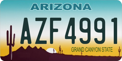 AZ license plate AZF4991
