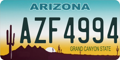 AZ license plate AZF4994