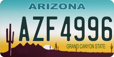 AZ license plate AZF4996