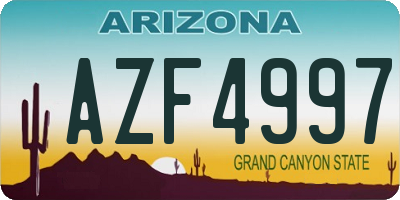 AZ license plate AZF4997