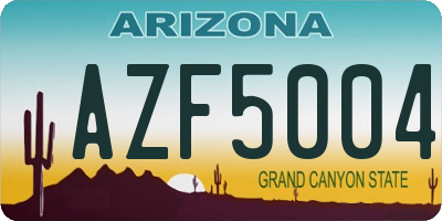 AZ license plate AZF5004
