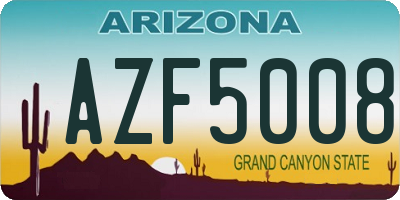 AZ license plate AZF5008