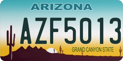 AZ license plate AZF5013