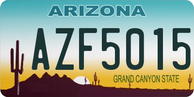 AZ license plate AZF5015