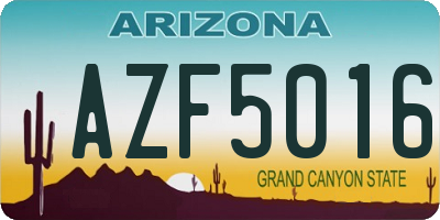 AZ license plate AZF5016