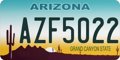 AZ license plate AZF5022